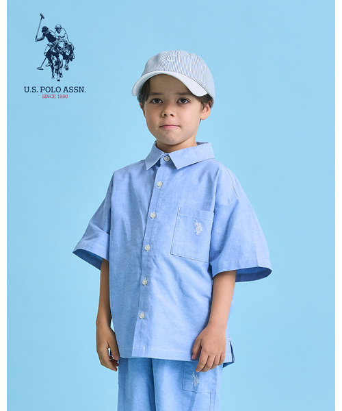 b・ROOM（ビールーム）の「【U.S. POLO ASSN.】【セットアップ可】半袖リラックスシャツ（シャツ/ブラウス・キッズ・ブルー/ネイビー/ブラック/ブルーグリーン/ベージュ系その他・140cm/130cm/110cm/120cm/150cm/100cm）」の4枚目の写真