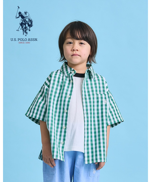 b・ROOM(ビールーム)の「【U.S. POLO ASSN.】半袖リラックスシャツ(シャツ/ブラウス・キッズ・ブルー/ネイビー/ブラック/ブルーグリーン/ベージュ系その他/グリーン・140cm/130cm/110cm/120cm/150cm/100cm)」の3枚目の写真