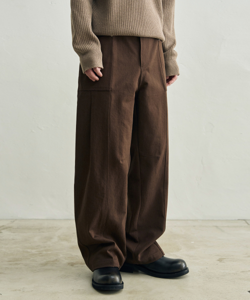 ROTEMBER（ローテンバー）の「ドビー パネル ワイドパンツ [ブラウン]（その他パンツ・メンズ・その他・X-LARGE/LARGE/MEDIUM）」の2枚目の写真