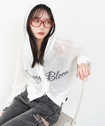 WEGO/【26年春夏新作】刺繍ロゴメッシュニットパーカー