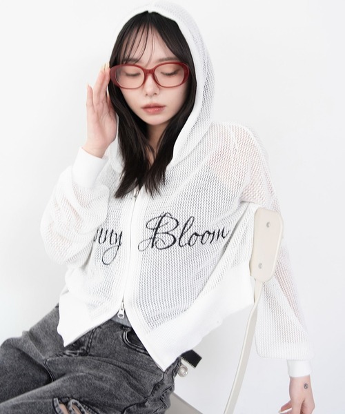 WEGO（ウィゴー）の「WEGO/【26年春夏新作】刺繍ロゴメッシュニットパーカー（パーカー・レディース・ホワイト/グレー系その他5・FREE）」の22枚目の写真