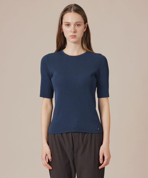 MACKINTOSH LONDON(マッキントッシュ ロンドン)の「【WEB・一部店舗限定】ハイツイストリブコットンプルオーバー(Tシャツ/カットソー・レディース・イエロー/ネイビー/オフホワイト・38/40)」の7枚目の写真