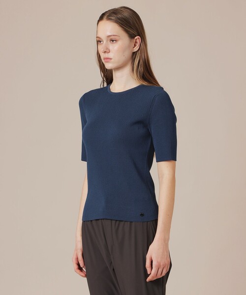 MACKINTOSH LONDON(マッキントッシュ ロンドン)の「【WEB・一部店舗限定】ハイツイストリブコットンプルオーバー(Tシャツ/カットソー・レディース・イエロー/ネイビー/オフホワイト・38/40)」の8枚目の写真