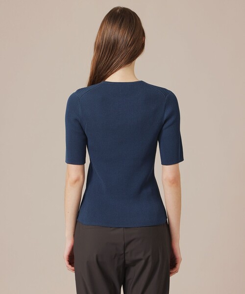 MACKINTOSH LONDON(マッキントッシュ ロンドン)の「【WEB・一部店舗限定】ハイツイストリブコットンプルオーバー(Tシャツ/カットソー・レディース・イエロー/ネイビー/オフホワイト・38/40)」の9枚目の写真