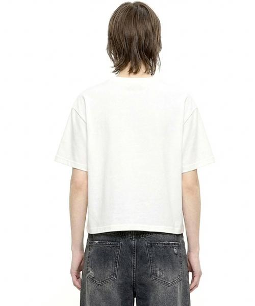 REBRENNER(リブレンナー)の「DTFモータースクールコットンクロップ半袖Tシャツホワイト(Tシャツ/カットソー・メンズ・ホワイト・MEDIUM/LARGE/X-LARGE)」の3枚目の写真