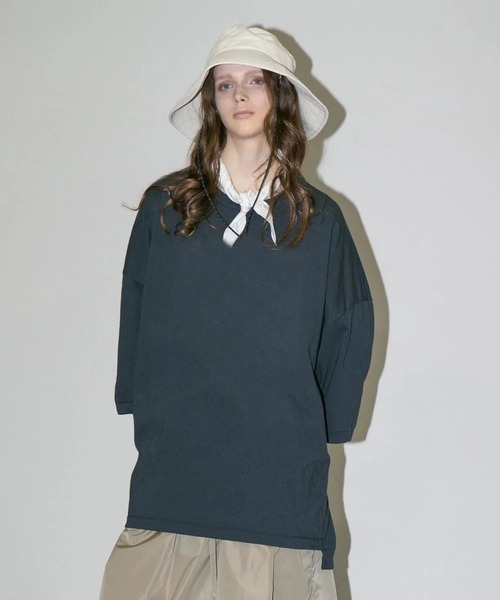 my beautiful landlet（マイビューティフルランドレット）の「【my beautiful landlet】 USA COTTON BIG T-SHIRT（Tシャツ/カットソー・メンズ・ブラック/オフホワイト/グレー/チャコールグレー・FREE）」の3枚目の写真