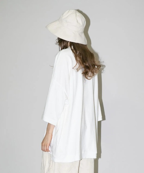 my beautiful landlet（マイビューティフルランドレット）の「【my beautiful landlet】 USA COTTON BIG T-SHIRT（Tシャツ/カットソー・メンズ・ブラック/オフホワイト/グレー/チャコールグレー・FREE）」の6枚目の写真