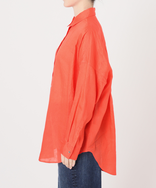 Spick & Span(スピックアンドスパン)の「《全15色 / 追加》 80リネンカシュクール ビッグシャツ(シャツ/ブラウス・レディース・オレンジ/ベージュ系その他/ライトイエロー/ブラウン/サックスブルー/ホワイト/バーガンディー/その他14/ネイビー/ブラックミックス/マルチ・FREE)」の20枚目の写真