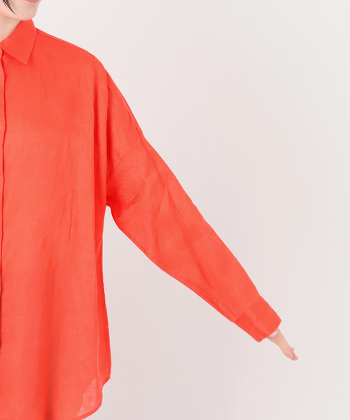 Spick & Span(スピックアンドスパン)の「《全15色 / 追加》 80リネンカシュクール ビッグシャツ(シャツ/ブラウス・レディース・オレンジ/ベージュ系その他/ライトイエロー/ブラウン/サックスブルー/ホワイト/バーガンディー/その他14/ネイビー/ブラックミックス/マルチ・FREE)」の22枚目の写真