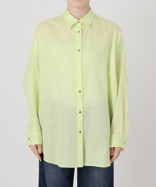 Spick & Span(スピックアンドスパン)の「《全15色 / 追加》 80リネンカシュクール ビッグシャツ(シャツ/ブラウス・レディース・オレンジ/ベージュ系その他/ライトイエロー/ブラウン/サックスブルー/ホワイト/バーガンディー/その他14/ネイビー/ブラックミックス/マルチ・FREE)」の17枚目の写真