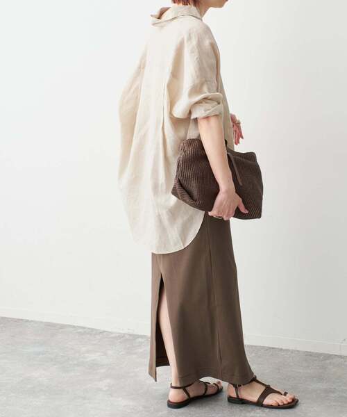 Spick & Span(スピックアンドスパン)の「《全15色 / 追加》 80リネンカシュクール ビッグシャツ(シャツ/ブラウス・レディース・オレンジ/ベージュ系その他/ライトイエロー/ブラウン/サックスブルー/ホワイト/バーガンディー/その他14/ネイビー/ブラックミックス/マルチ・FREE)」の21枚目の写真