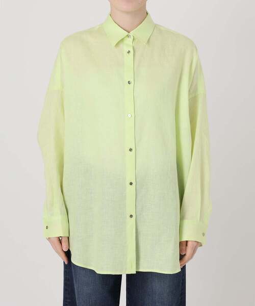 Spick & Span(スピックアンドスパン)の「《全15色 / 追加》 80リネンカシュクール ビッグシャツ(シャツ/ブラウス・レディース・オレンジ/ベージュ系その他/ライトイエロー/ブラウン/サックスブルー/ホワイト/バーガンディー/その他14/ネイビー/ブラックミックス/マルチ・FREE)」の12枚目の写真