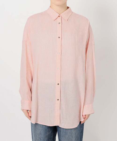 Spick & Span(スピックアンドスパン)の「《全15色 / 追加》 80リネンカシュクール ビッグシャツ(シャツ/ブラウス・レディース・オレンジ/ベージュ系その他/ライトイエロー/ブラウン/サックスブルー/ホワイト/バーガンディー/その他14/ネイビー/ブラックミックス/マルチ・FREE)」の16枚目の写真