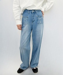 frunco（フランコ）の「ポケットリボン刺繍入りデニムパンツ（デニムパンツ）」