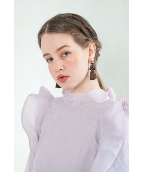 tone(トーン)の「【七音】チェコガラスとタッセルのピアス(MA)(ピアス(両耳用)・レディース・レッド/ブラウン・FREE)」の7枚目の写真