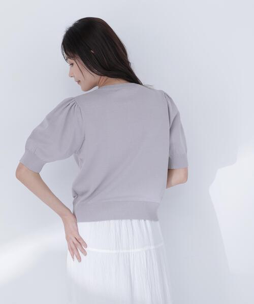 NATURAL BEAUTY BASIC（ナチュラルビューティーベーシック）の「フラワーモチーフカーディガン（カーディガン/ボレロ・レディース・ブラック/グレー系その他/オフホワイト・ﾌﾘ-）」の14枚目の写真