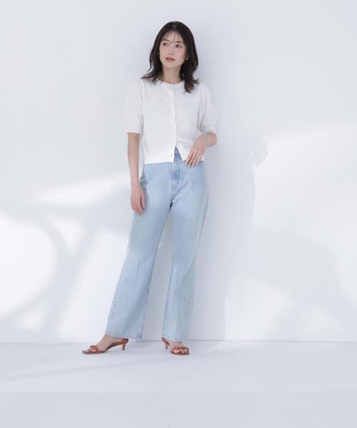 NATURAL BEAUTY BASIC（ナチュラルビューティーベーシック）の「フラワーモチーフカーディガン（カーディガン/ボレロ・レディース・ブラック/グレー系その他/オフホワイト・ﾌﾘ-）」の22枚目の写真