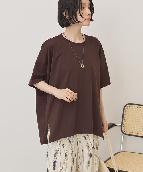 AMERICAN HOLIC(アメリカンホリック)の「バックギャザーコクーンカットプルオーバー(Tシャツ/カットソー・レディース・オフホワイト/グレー系その他/ブラック/ブラウン・L/M)」の14枚目の写真