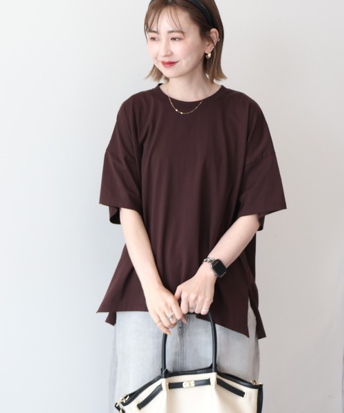 AMERICAN HOLIC(アメリカンホリック)の「バックギャザーコクーンカットプルオーバー(Tシャツ/カットソー・レディース・オフホワイト/グレー系その他/ブラック/ブラウン・L/M)」の1枚目の写真