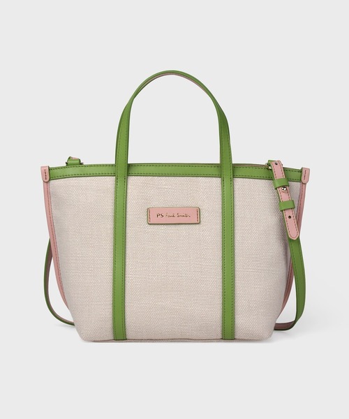 Paul Smith(ポールスミス)の「PSカラーミックスSS26 2WAY ミニトートバッグ / 365003 WB240S(ショルダーバッグ・レディース・ピンク/キナリ・FREE)」の2枚目の写真