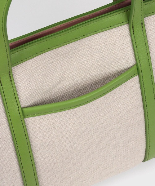 Paul Smith(ポールスミス)の「PSカラーミックスSS26 2WAY ミニトートバッグ / 365003 WB240S(ショルダーバッグ・レディース・ピンク/キナリ・FREE)」の4枚目の写真