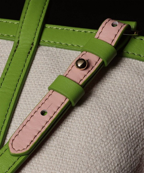 Paul Smith(ポールスミス)の「PSカラーミックスSS26 2WAY ミニトートバッグ / 365003 WB240S(ショルダーバッグ・レディース・ピンク/キナリ・FREE)」の8枚目の写真