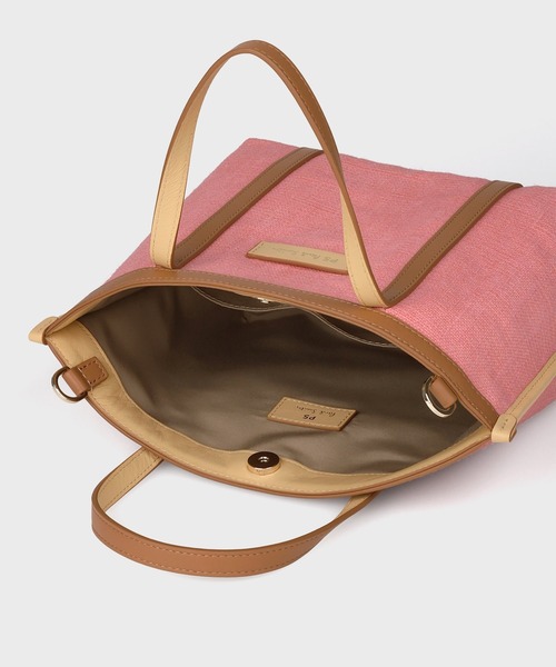 Paul Smith(ポールスミス)の「PSカラーミックスSS26 2WAY ミニトートバッグ / 365003 WB240S(ショルダーバッグ・レディース・ピンク/キナリ・FREE)」の12枚目の写真