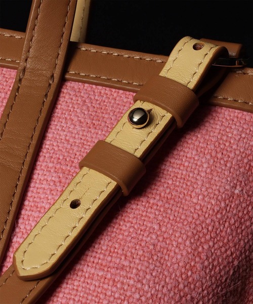 Paul Smith(ポールスミス)の「PSカラーミックスSS26 2WAY ミニトートバッグ / 365003 WB240S(ショルダーバッグ・レディース・ピンク/キナリ・FREE)」の15枚目の写真