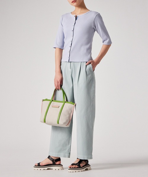 Paul Smith(ポールスミス)の「PSカラーミックスSS26 2WAY ミニトートバッグ / 365003 WB240S(ショルダーバッグ・レディース・ピンク/キナリ・FREE)」の19枚目の写真