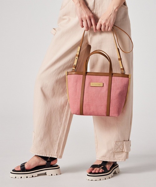 Paul Smith(ポールスミス)の「PSカラーミックスSS26 2WAY ミニトートバッグ / 365003 WB240S(ショルダーバッグ・レディース・ピンク/キナリ・FREE)」の18枚目の写真