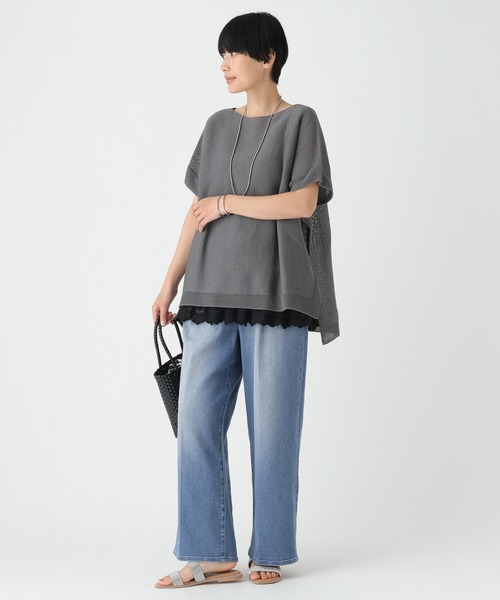 Elura(エルーラ)の「リネン混ストレッチデニム/670379(デニムパンツ・レディース・ライトブルー/ブルー・SMALL/MEDIUM/FREE(S))」の13枚目の写真