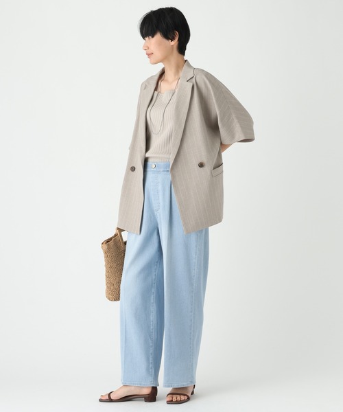 Elura(エルーラ)の「リネン混ストレッチデニム/670379(デニムパンツ・レディース・ライトブルー/ブルー・SMALL/MEDIUM/FREE(S))」の3枚目の写真