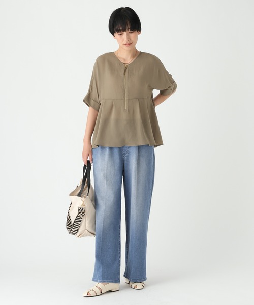 Elura(エルーラ)の「リネン混ストレッチデニム/670379(デニムパンツ・レディース・ライトブルー/ブルー・SMALL/MEDIUM/FREE(S))」の15枚目の写真