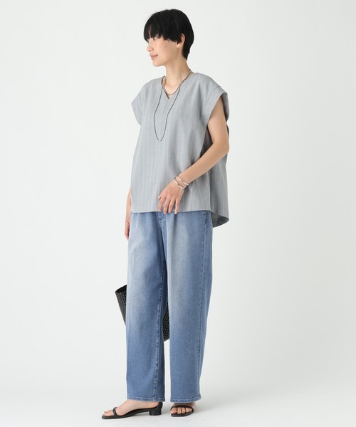 Elura(エルーラ)の「リネン混ストレッチデニム/670379(デニムパンツ・レディース・ライトブルー/ブルー・SMALL/MEDIUM/FREE(S))」の9枚目の写真