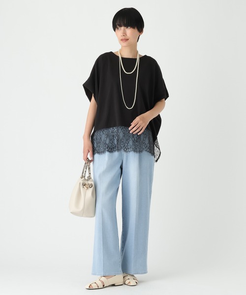 Elura(エルーラ)の「リネン混ストレッチデニム/670379(デニムパンツ・レディース・ライトブルー/ブルー・SMALL/MEDIUM/FREE(S))」の7枚目の写真