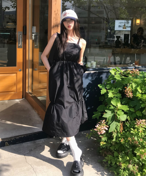 COVERNAT WOMAN(カバーナットウーマン)の「ウィメンズレイヤードスリーブレスワンピースブラック(Tシャツ/カットソー・レディース・その他・WS/WM)」の2枚目の写真