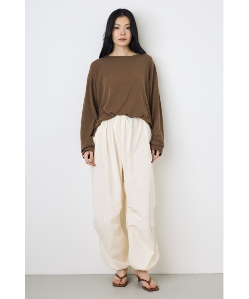 AZUL by moussy(アズールバイマウジー)の「【サイズ,身長別画像あり】コットンパラシュートパンツ 春服 夏服 秋服 カーゴ 体系カバー ルーズ(スラックス・レディース・ブラック/カーキ/ダークベージュ/オフホワイト・SMALL/MEDIUM)」の9枚目の写真
