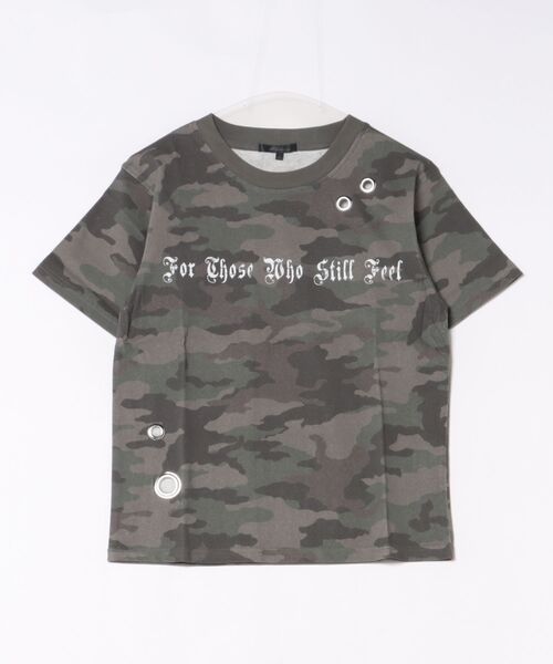 BENDER TOKYO(ベンダートウキョウ)の「スプレー加工 アイレット ショート丈 ロゴプリント Tシャツ / ユニセックス(Tシャツ/カットソー・メンズ・カモフラージュ/ピンク/アイボリー/ブラック・S/M/L)」の11枚目の写真
