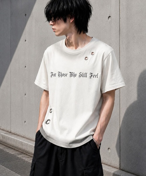 BENDER TOKYO(ベンダートウキョウ)の「スプレー加工 アイレット ショート丈 ロゴプリント Tシャツ / ユニセックス(Tシャツ/カットソー・メンズ・カモフラージュ/ピンク/アイボリー/ブラック・S/M/L)」の12枚目の写真