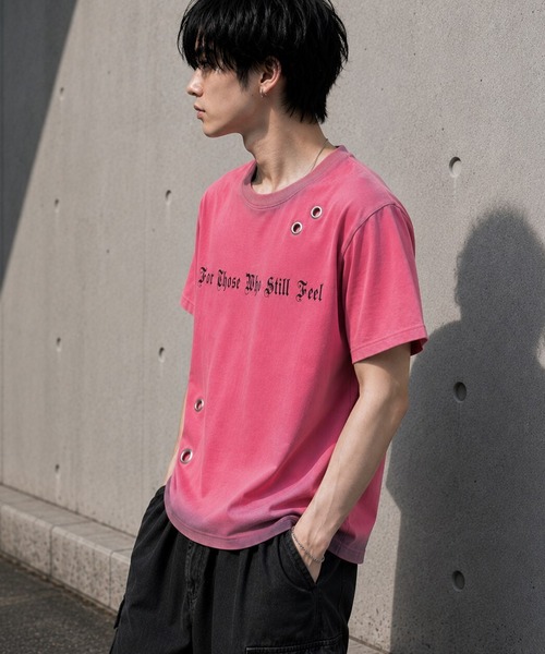 BENDER TOKYO(ベンダートウキョウ)の「スプレー加工 アイレット ショート丈 ロゴプリント Tシャツ / ユニセックス(Tシャツ/カットソー・メンズ・カモフラージュ/ピンク/アイボリー/ブラック・S/M/L)」の16枚目の写真