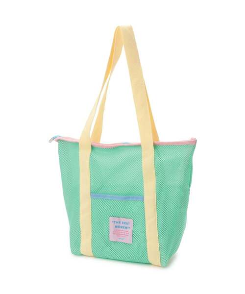 Lycee mine(リセマイン)の「メッシュカラフルトートバック(スイムグッズ・キッズ・ベビーピンク/グリーン系その他・F)」の4枚目の写真