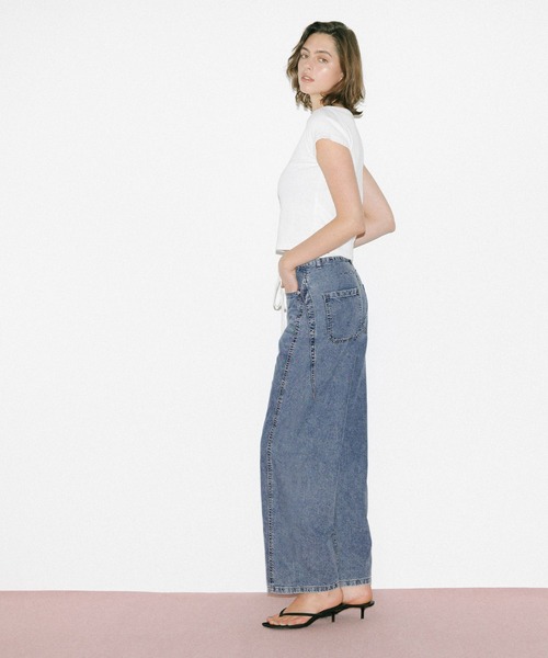 coca（coca）（コカ）の「【WEB限定セール】サマーデニム紐付きワイドパンツ（デニムパンツ・レディース・ライトブルー/ブルー・L/M/S）」の6枚目の写真