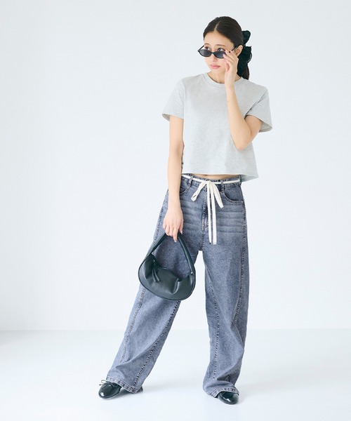 coca（coca）（コカ）の「【WEB限定セール】サマーデニム紐付きワイドパンツ（デニムパンツ・レディース・ライトブルー/ブルー・L/M/S）」の10枚目の写真
