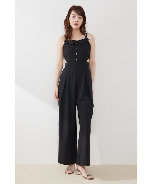 rienda(リエンダ)の「ウエストオープンキャミロンパース 春服 夏服(パンツドレス・レディース・ベージュ/ブラック/グレー・SMALL/MEDIUM)」の2枚目の写真