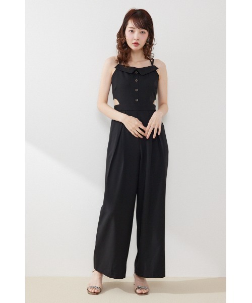 rienda(リエンダ)の「ウエストオープンキャミロンパース 春服 夏服(パンツドレス・レディース・ベージュ/ブラック/グレー・SMALL/MEDIUM)」の4枚目の写真