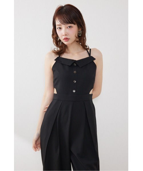 rienda(リエンダ)の「ウエストオープンキャミロンパース 春服 夏服(パンツドレス・レディース・ベージュ/ブラック/グレー・SMALL/MEDIUM)」の7枚目の写真