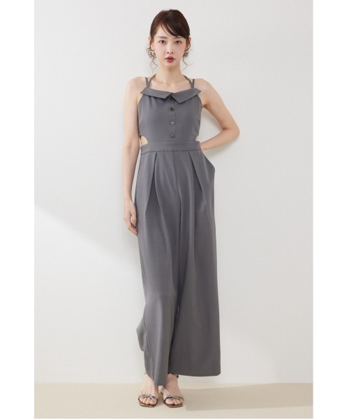 rienda(リエンダ)の「ウエストオープンキャミロンパース 春服 夏服(パンツドレス・レディース・ベージュ/ブラック/グレー・SMALL/MEDIUM)」の11枚目の写真