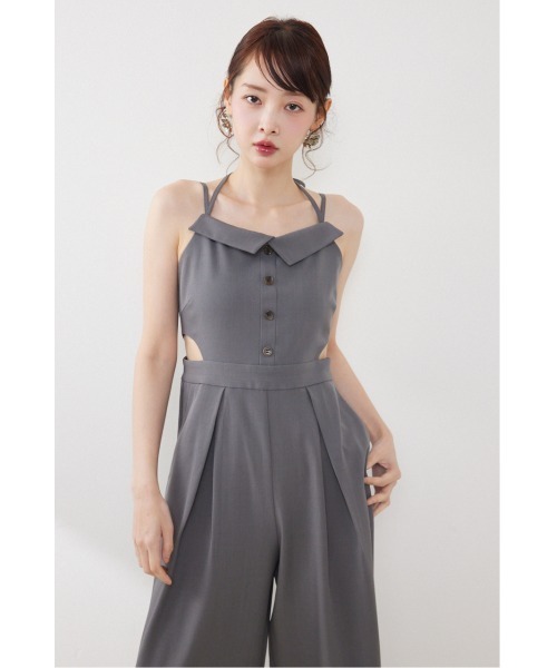rienda(リエンダ)の「ウエストオープンキャミロンパース 春服 夏服(パンツドレス・レディース・ベージュ/ブラック/グレー・SMALL/MEDIUM)」の13枚目の写真