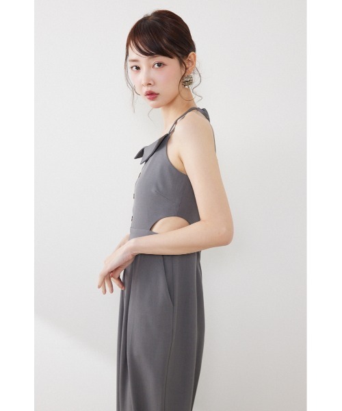 rienda(リエンダ)の「ウエストオープンキャミロンパース 春服 夏服(パンツドレス・レディース・ベージュ/ブラック/グレー・SMALL/MEDIUM)」の14枚目の写真