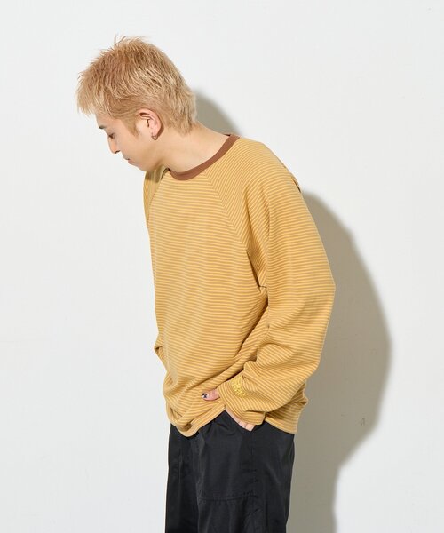 B-DAY STORE（ビーデイストア）の「【B-DAY STORE】ボーダーカットソー　ロンT　ユニセックス（Tシャツ/カットソー・メンズ・ピンク/イエロー・0）」の3枚目の写真
